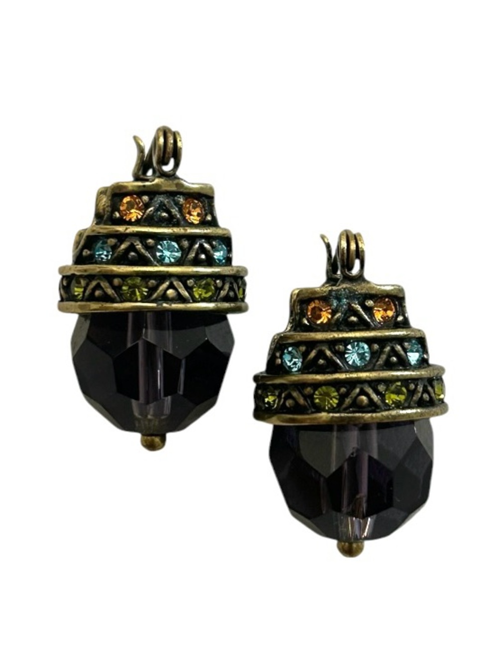 Vintage late 1990s early 2000/ Heidi Daus petite Swarovski drop earrings